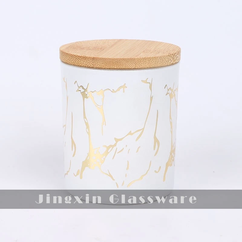 Glass Jars With Wooden Lids For Candles(2)